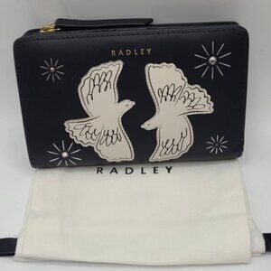 Radley London Black White Leather Two Turtle Doves Wallet NWT! NEW!